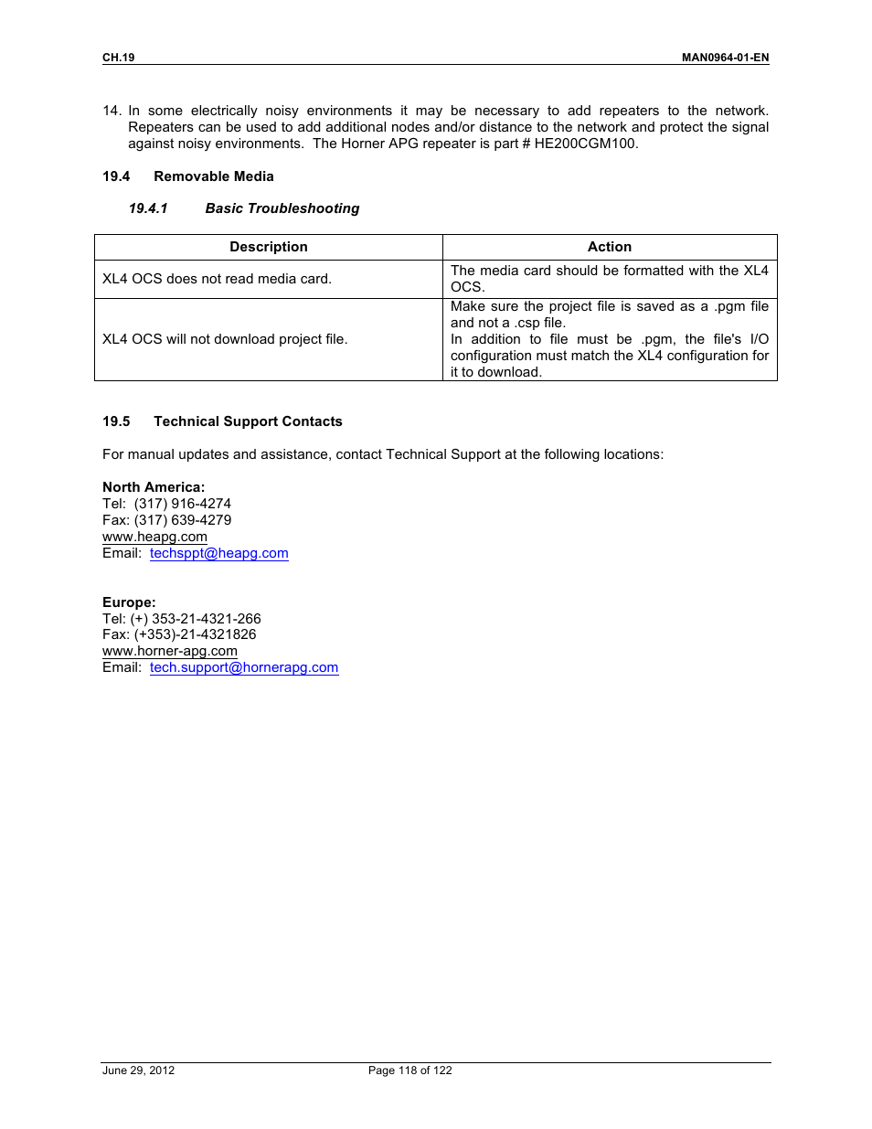 Horner APG XL4 OCS User Manual | Page 118 / 122