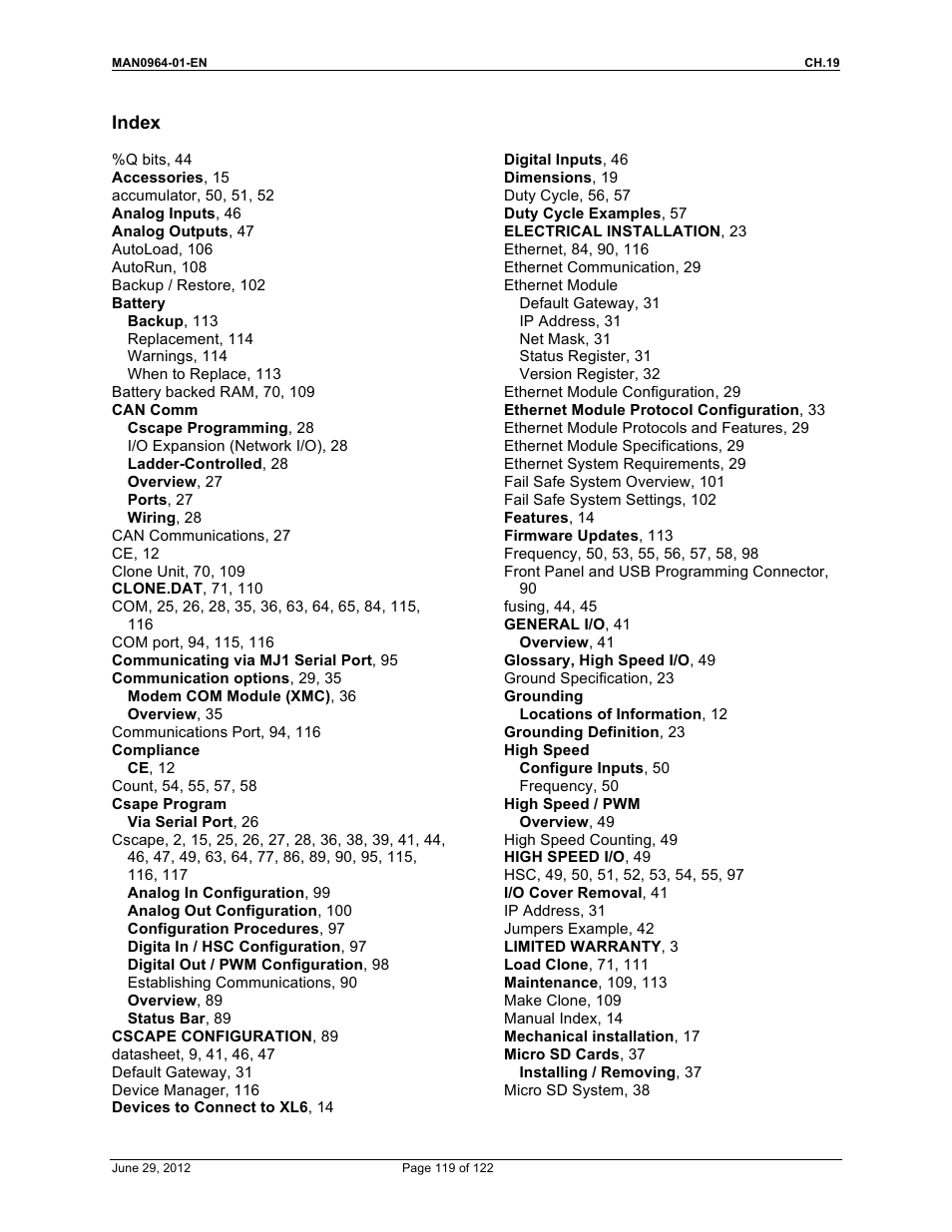 Horner APG XL4 OCS User Manual | Page 119 / 122
