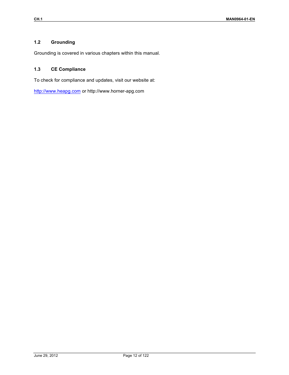 Horner APG XL4 OCS User Manual | Page 12 / 122