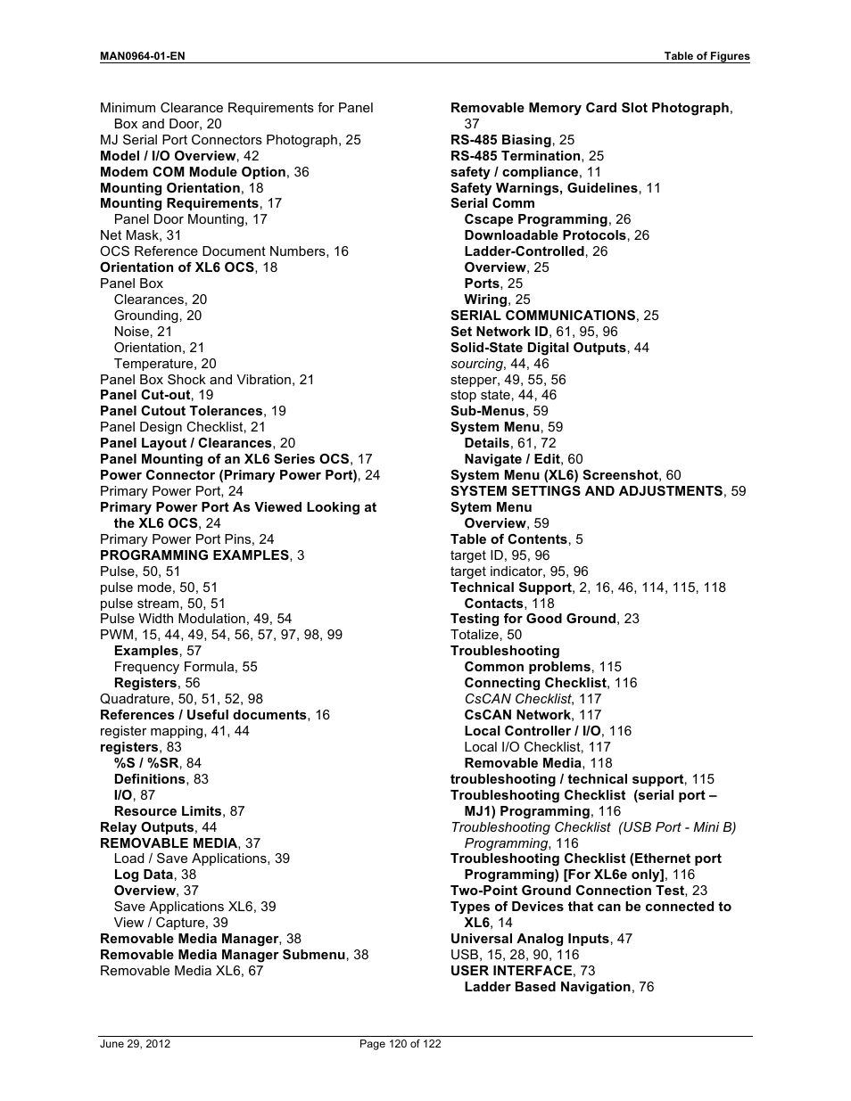 Horner APG XL4 OCS User Manual | Page 120 / 122
