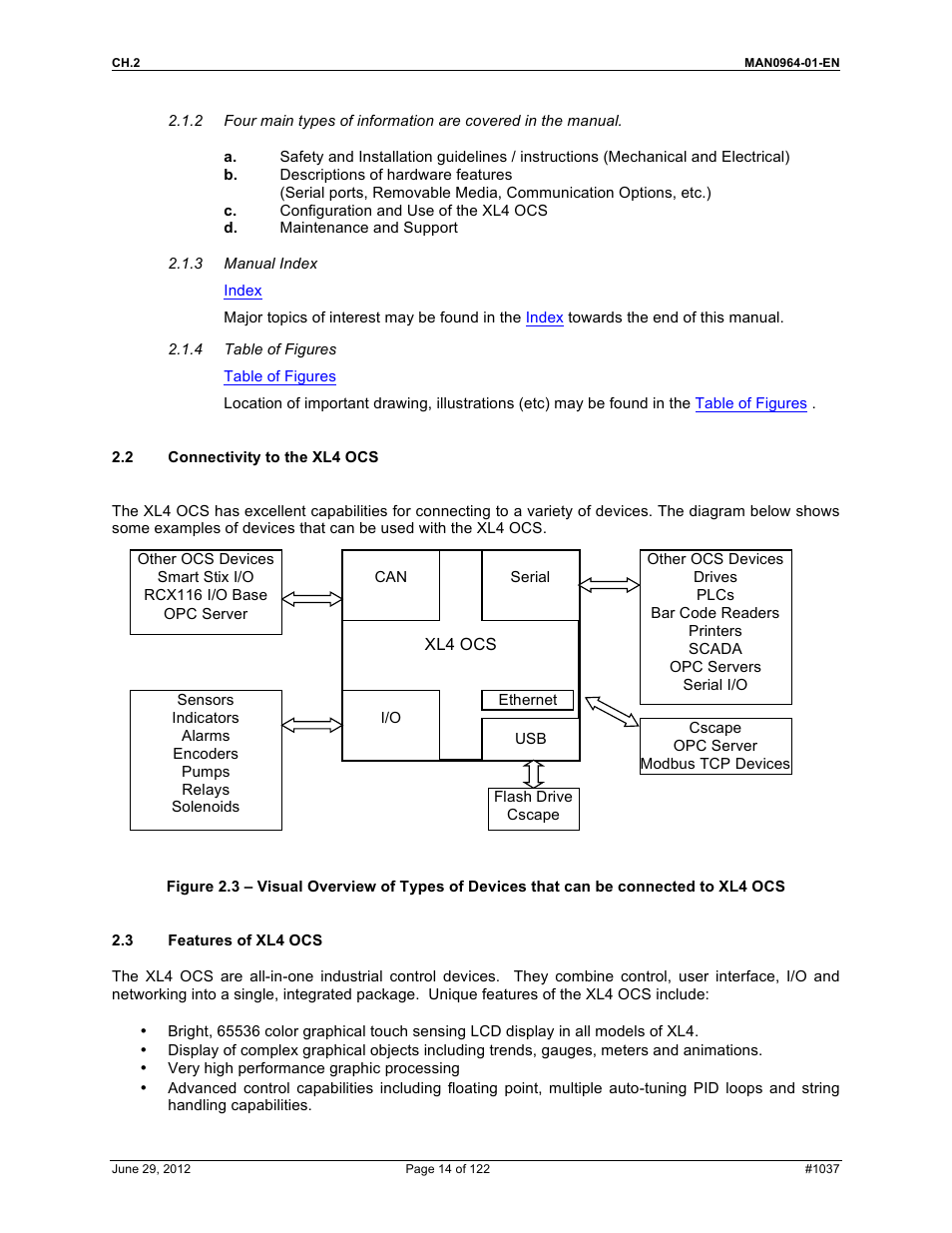 Horner APG XL4 OCS User Manual | Page 14 / 122