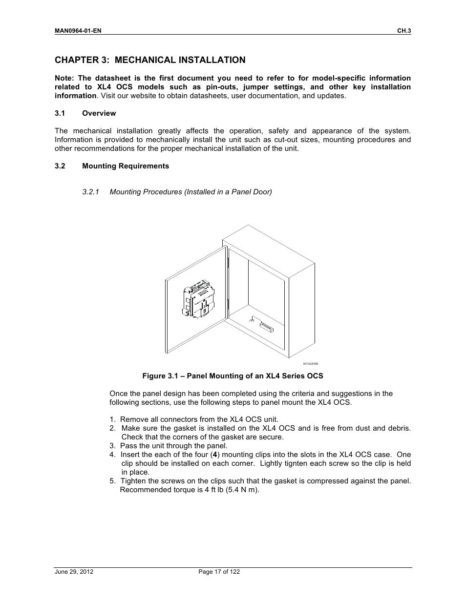 Chapter 3: mechanical installation | Horner APG XL4 OCS User Manual | Page 17 / 122