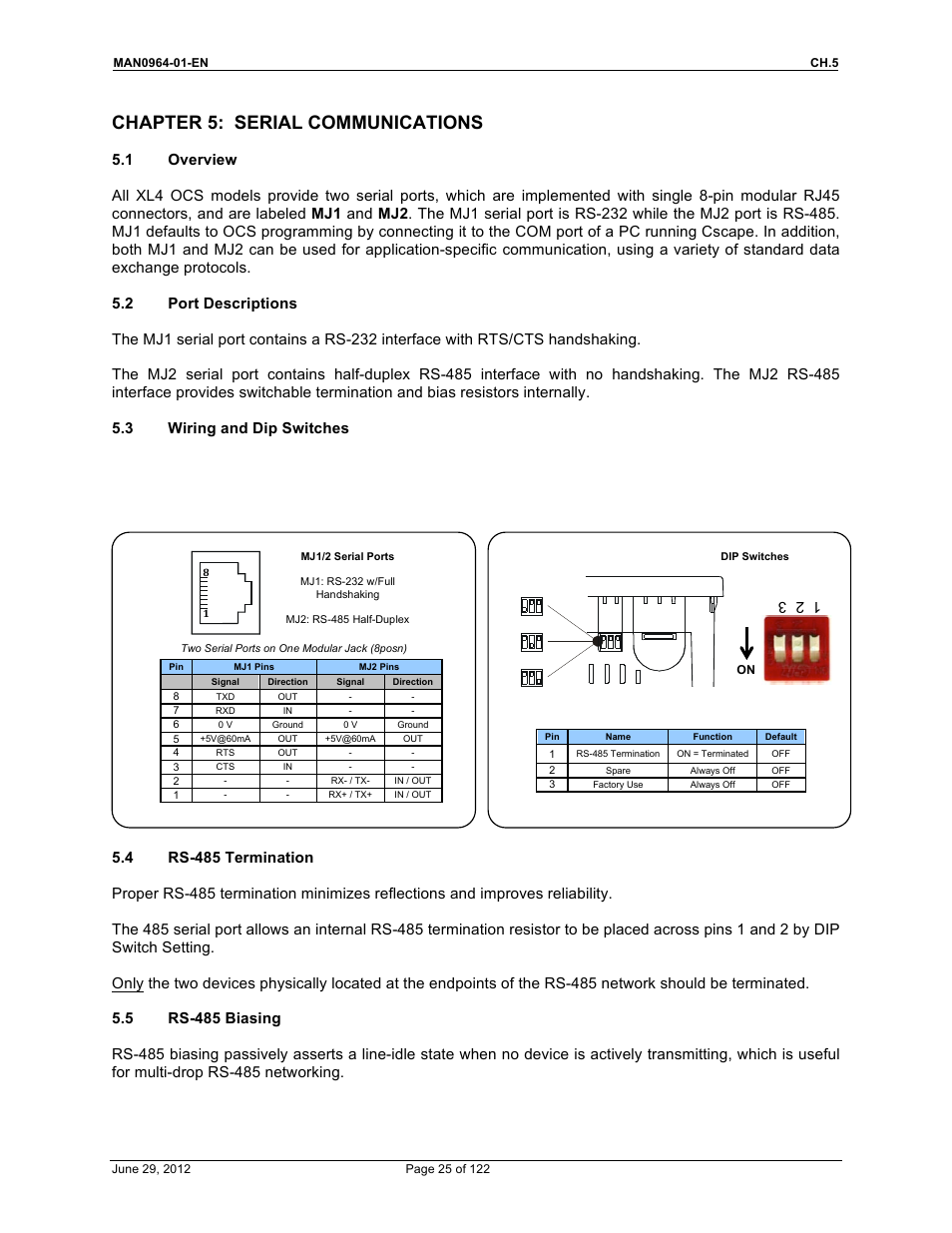 Chapter 5: serial communications | Horner APG XL4 OCS User Manual | Page 25 / 122