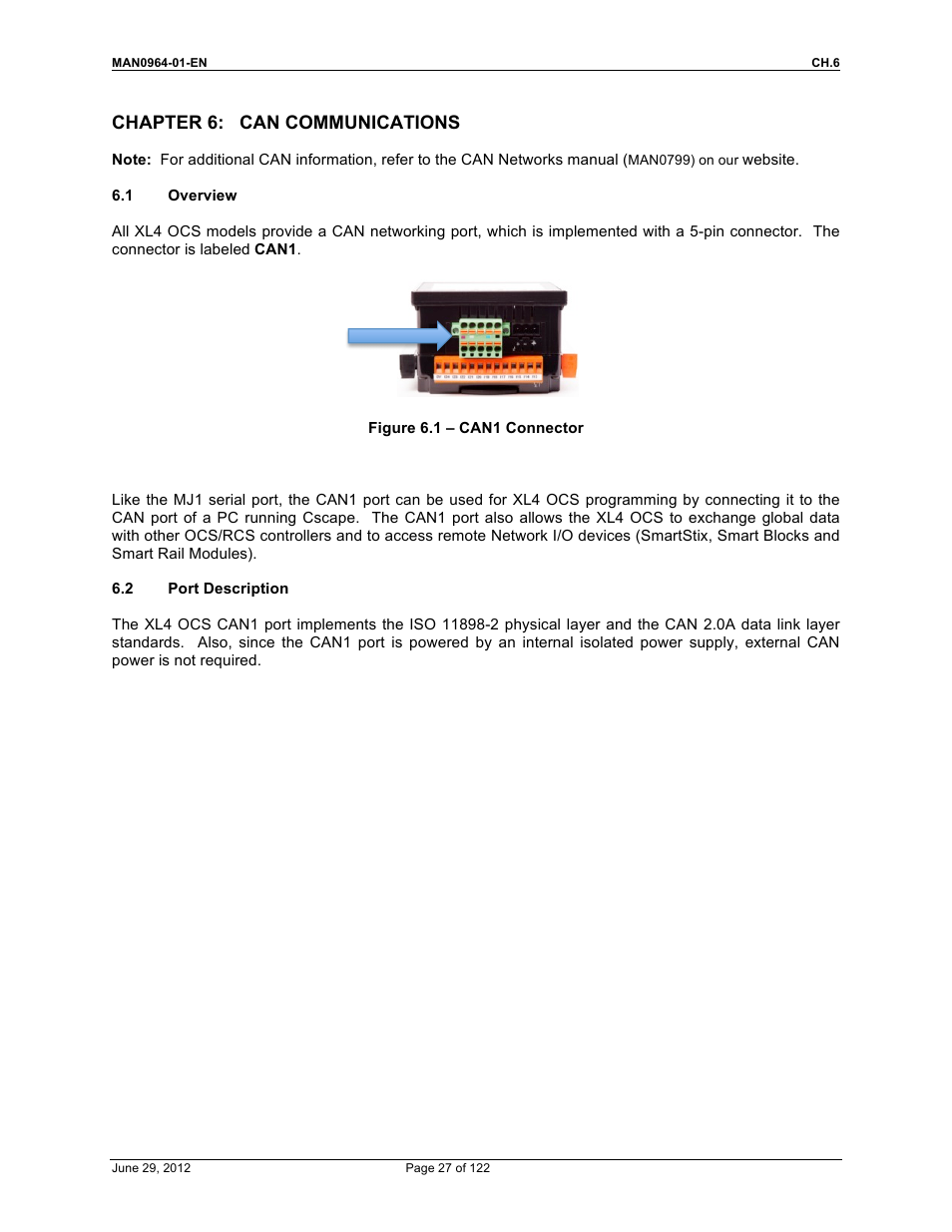Chapter 6: can communications | Horner APG XL4 OCS User Manual | Page 27 / 122