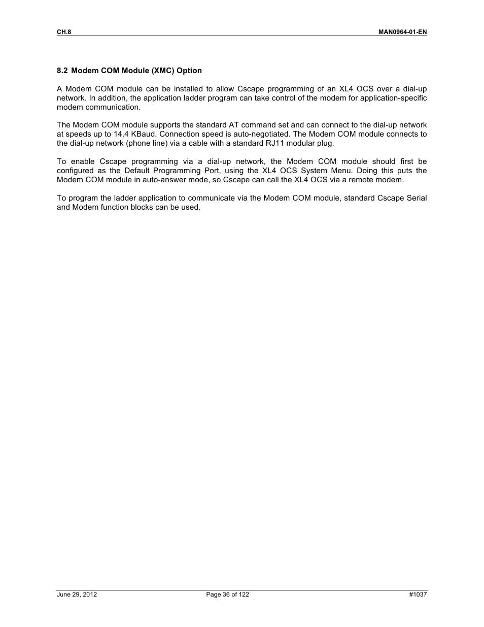Horner APG XL4 OCS User Manual | Page 36 / 122