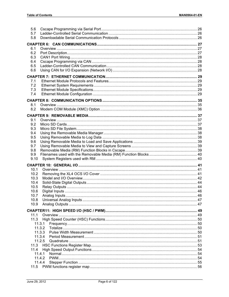 Horner APG XL4 OCS User Manual | Page 6 / 122