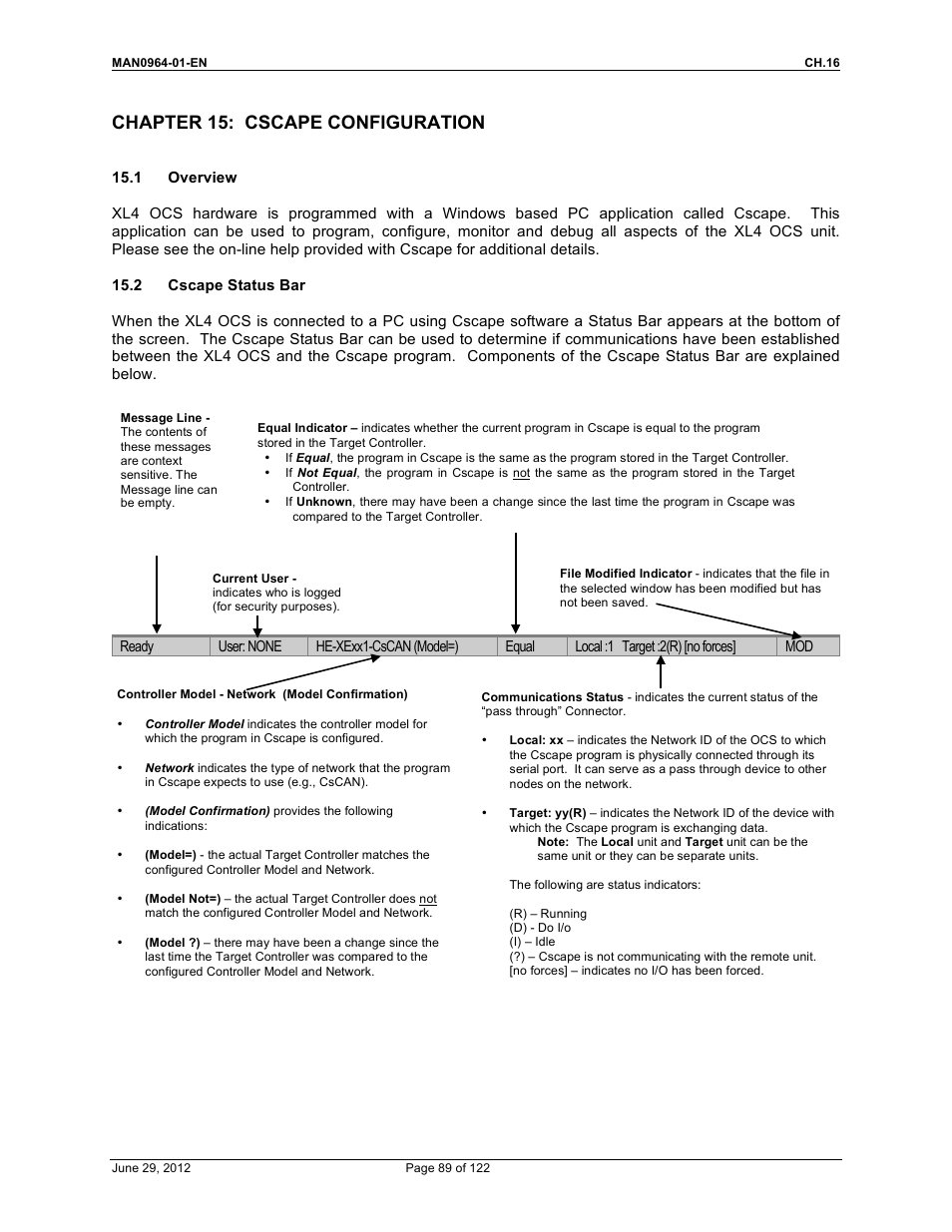 Chapter 15: cscape configuration | Horner APG XL4 OCS User Manual | Page 89 / 122