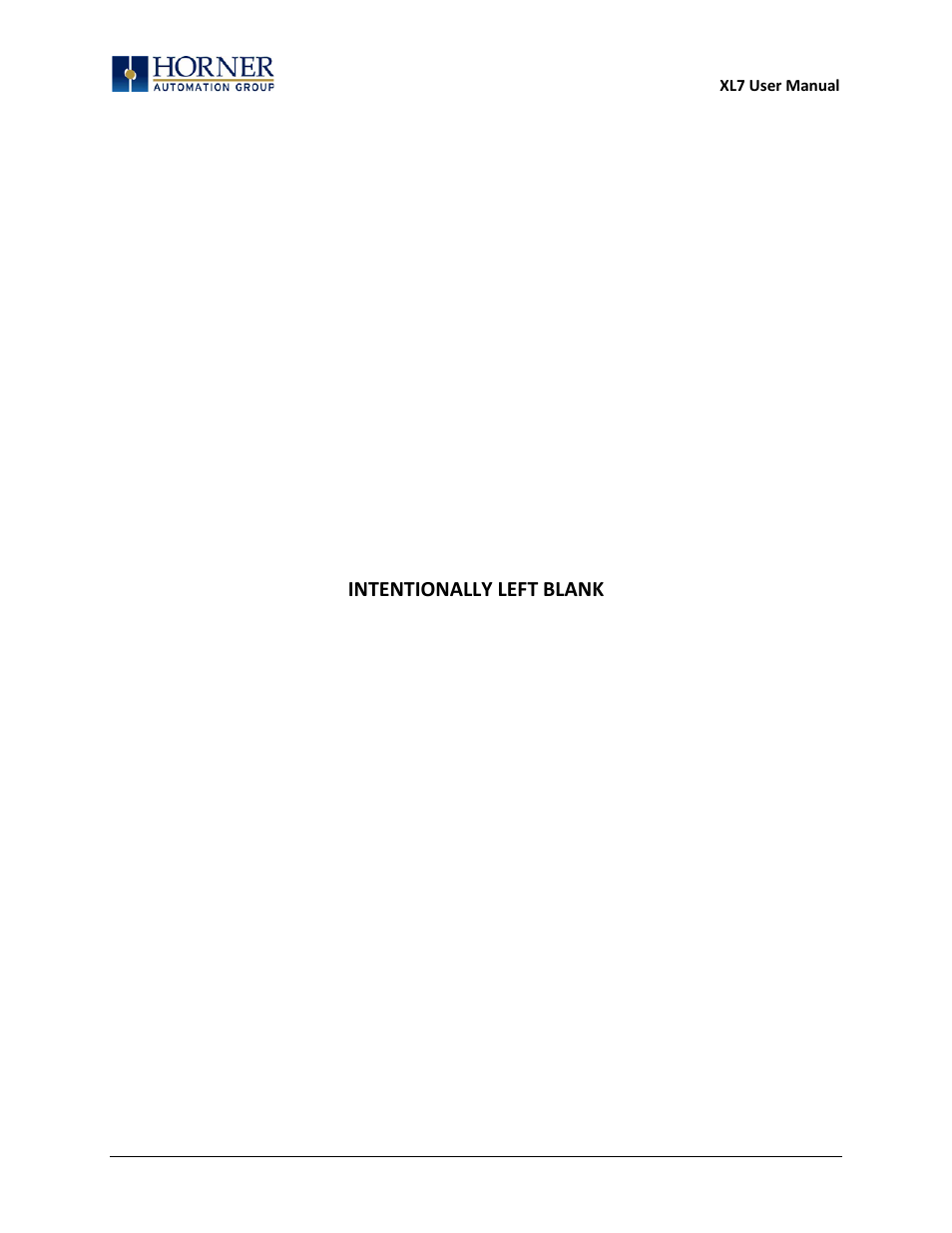 Intentionally left blank | Horner APG XL7 OCS User Manual | Page 10 / 110