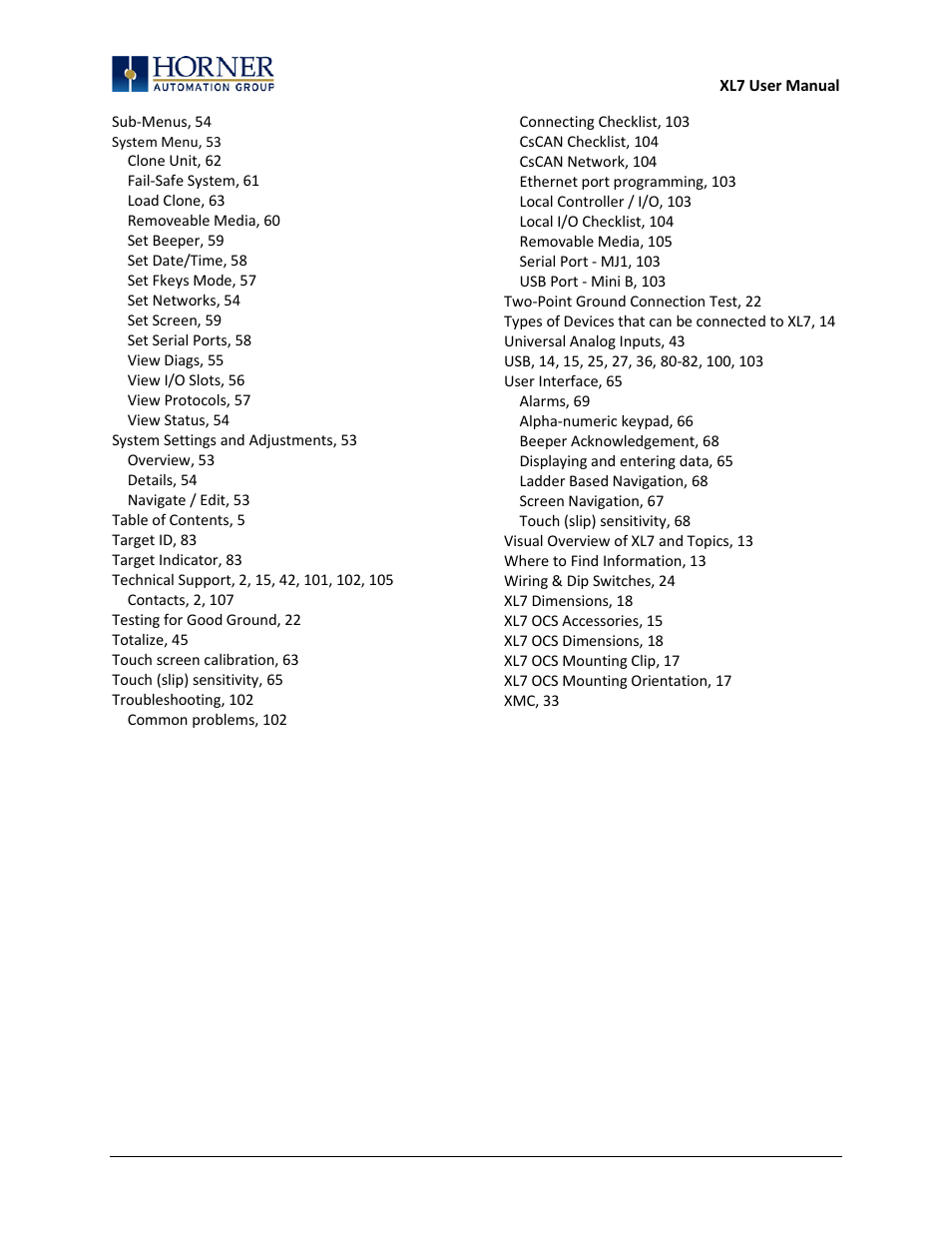 Horner APG XL7 OCS User Manual | Page 108 / 110