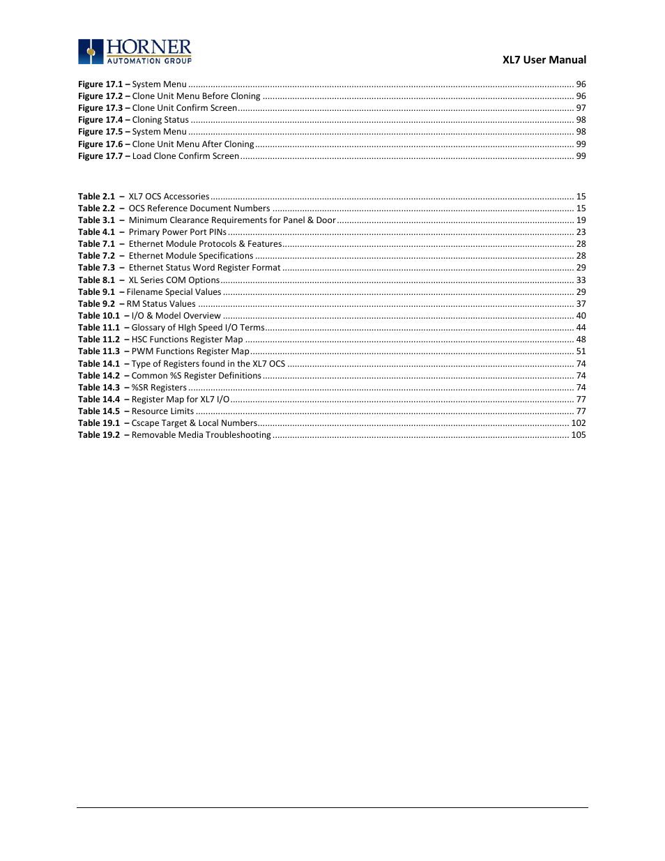 Horner APG XL7 OCS User Manual | Page 110 / 110