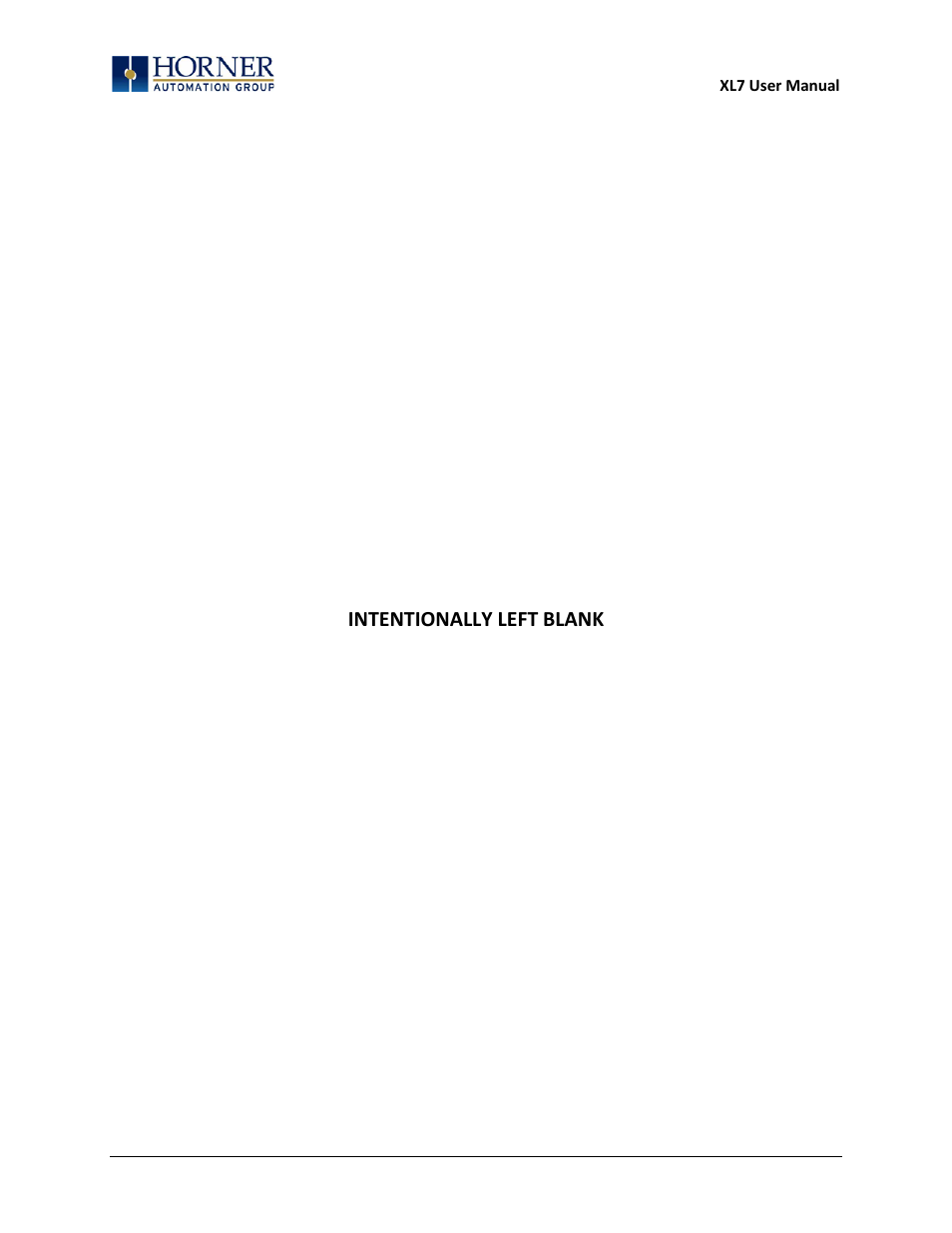 Intentionally left blank | Horner APG XL7 OCS User Manual | Page 4 / 110