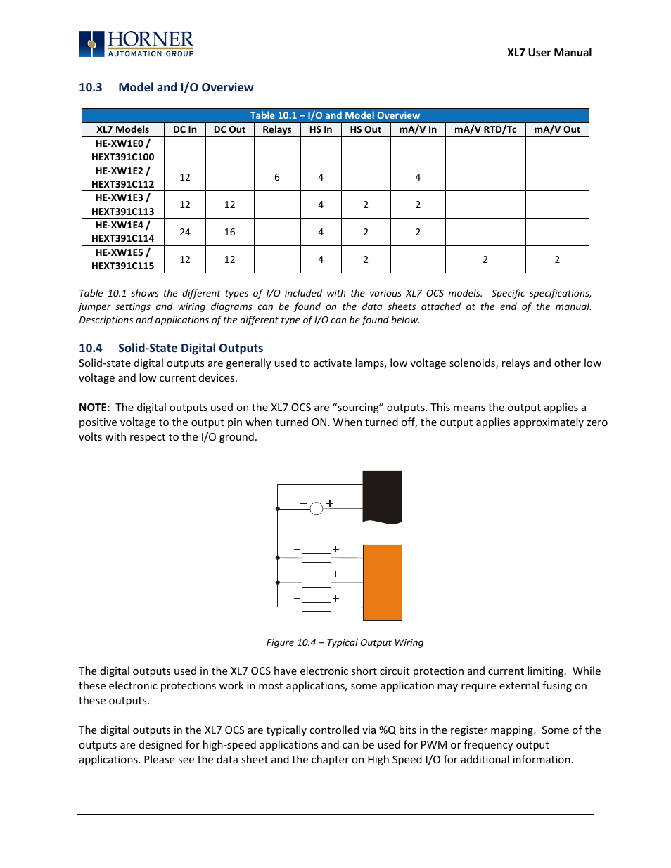 3 model and i/o overview | Horner APG XL7 OCS User Manual | Page 40 / 110