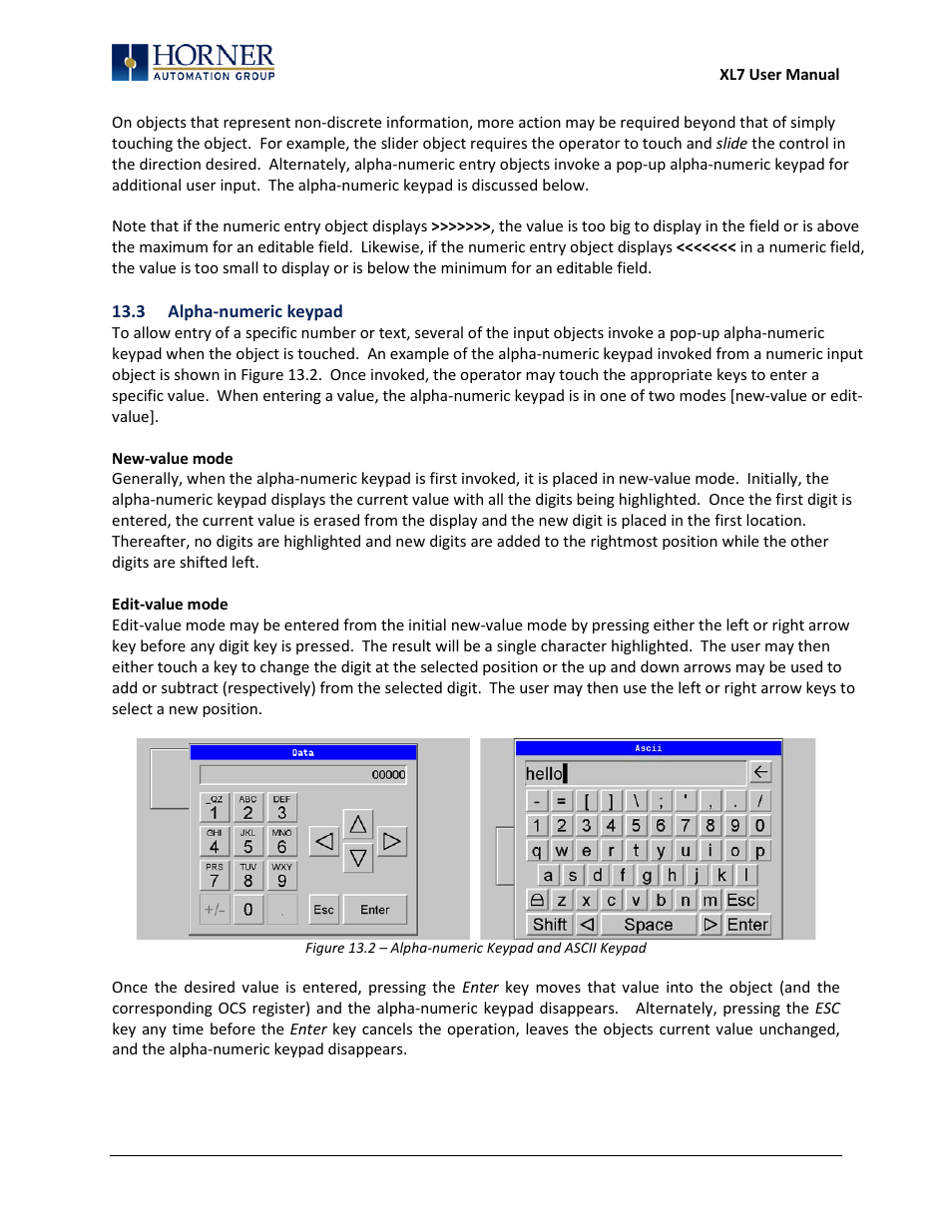 3 alpha-numeric keypad | Horner APG XL7 OCS User Manual | Page 66 / 110