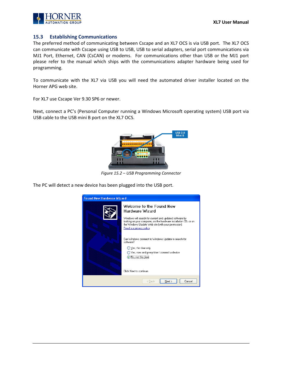 3 establishing communications | Horner APG XL7 OCS User Manual | Page 80 / 110