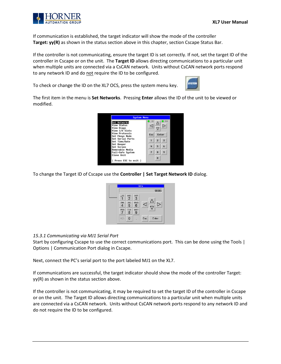 1 communicating via mj1 serial port | Horner APG XL7 OCS User Manual | Page 83 / 110