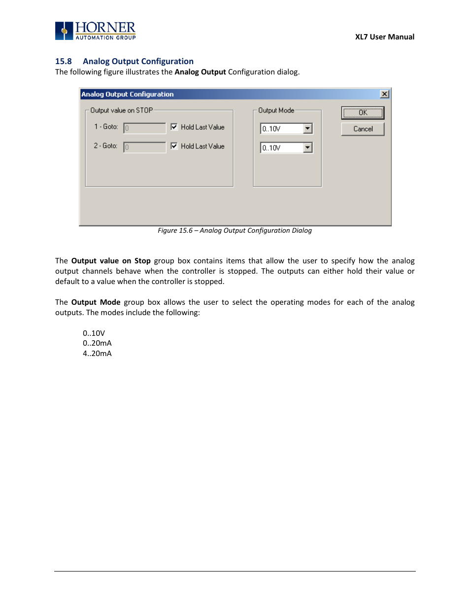 8 analog output configuration | Horner APG XL7 OCS User Manual | Page 88 / 110