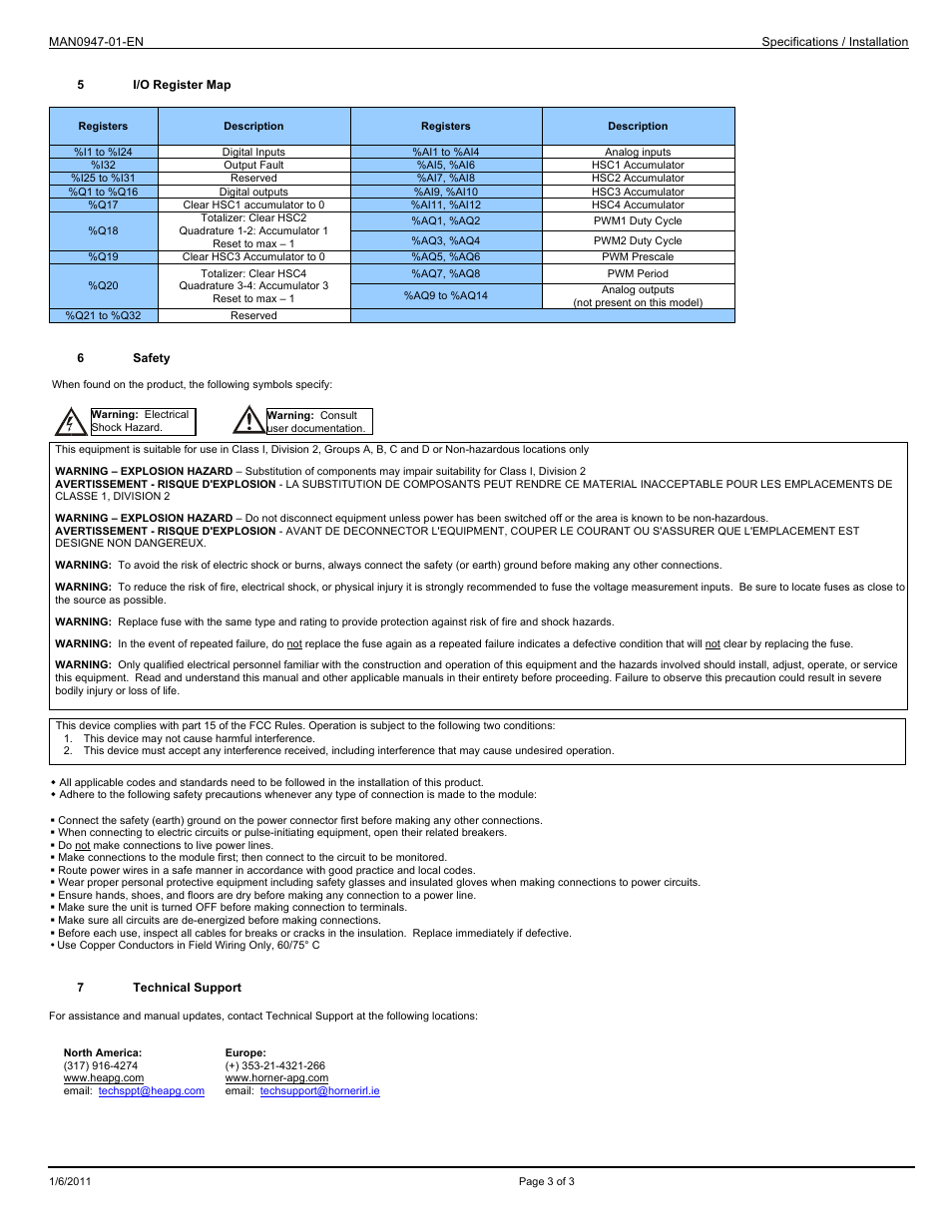 Horner APG XL10e OCS Model 4 I/O User Manual | Page 3 / 3