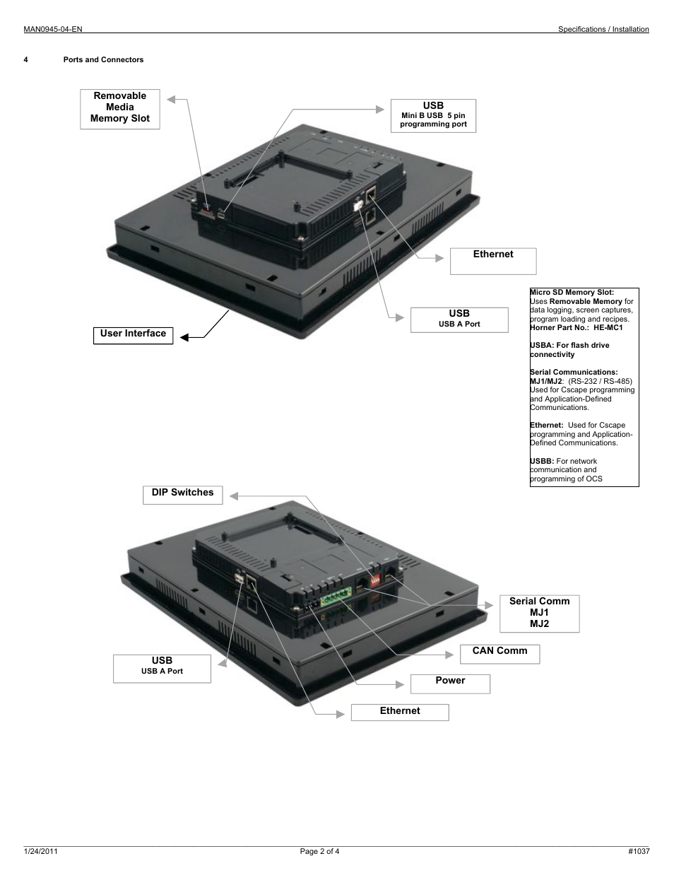 Horner APG XL10e OCS User Manual | Page 2 / 4