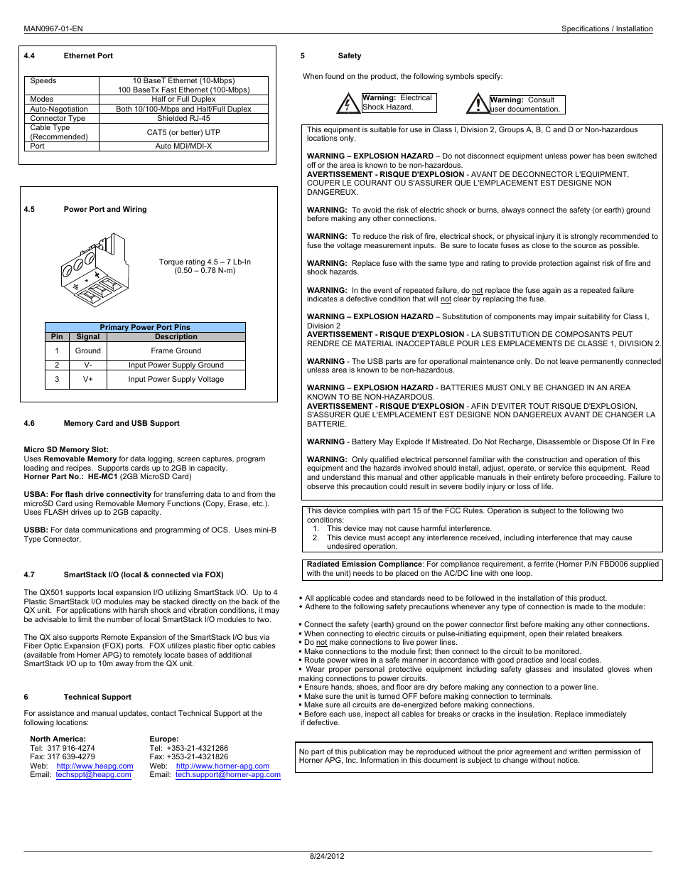 Horner APG QX501 OCS HE-QX501 User Manual | Page 3 / 3