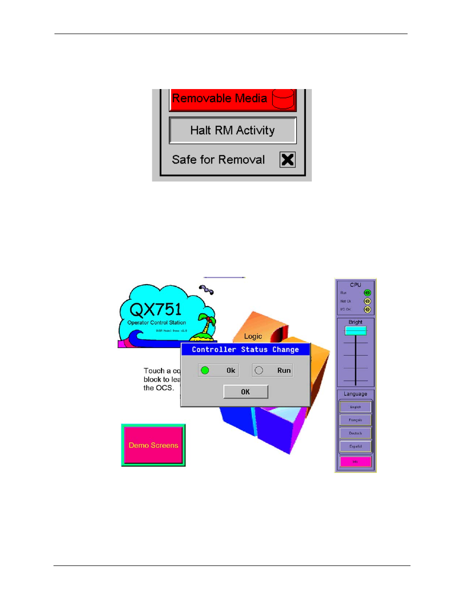 Ok and run status | Horner APG QX751 OCS User Manual | Page 59 / 96