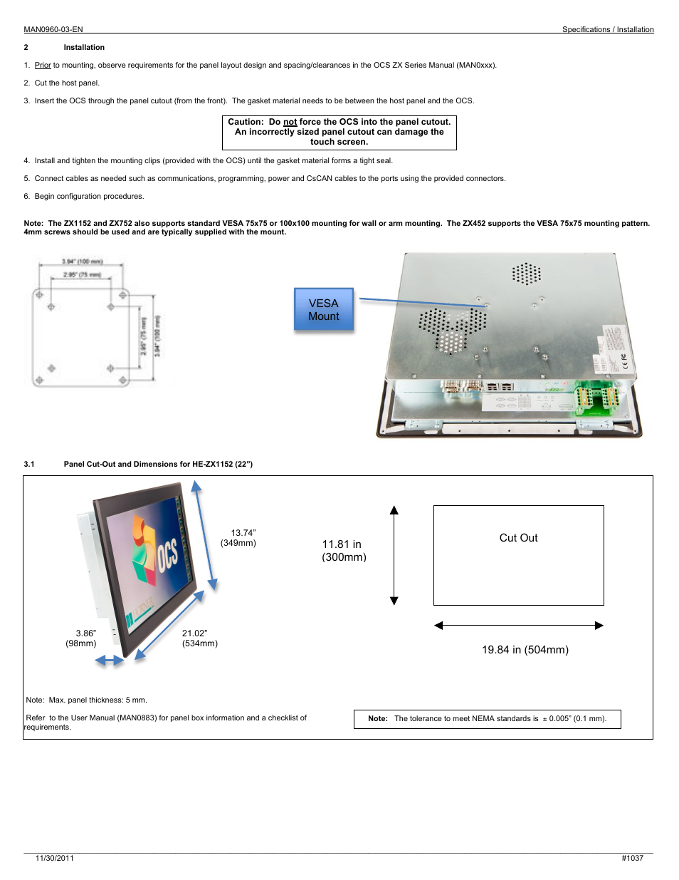 Horner APG ZX 752 OCS HE-ZX1152 User Manual | Page 2 / 6