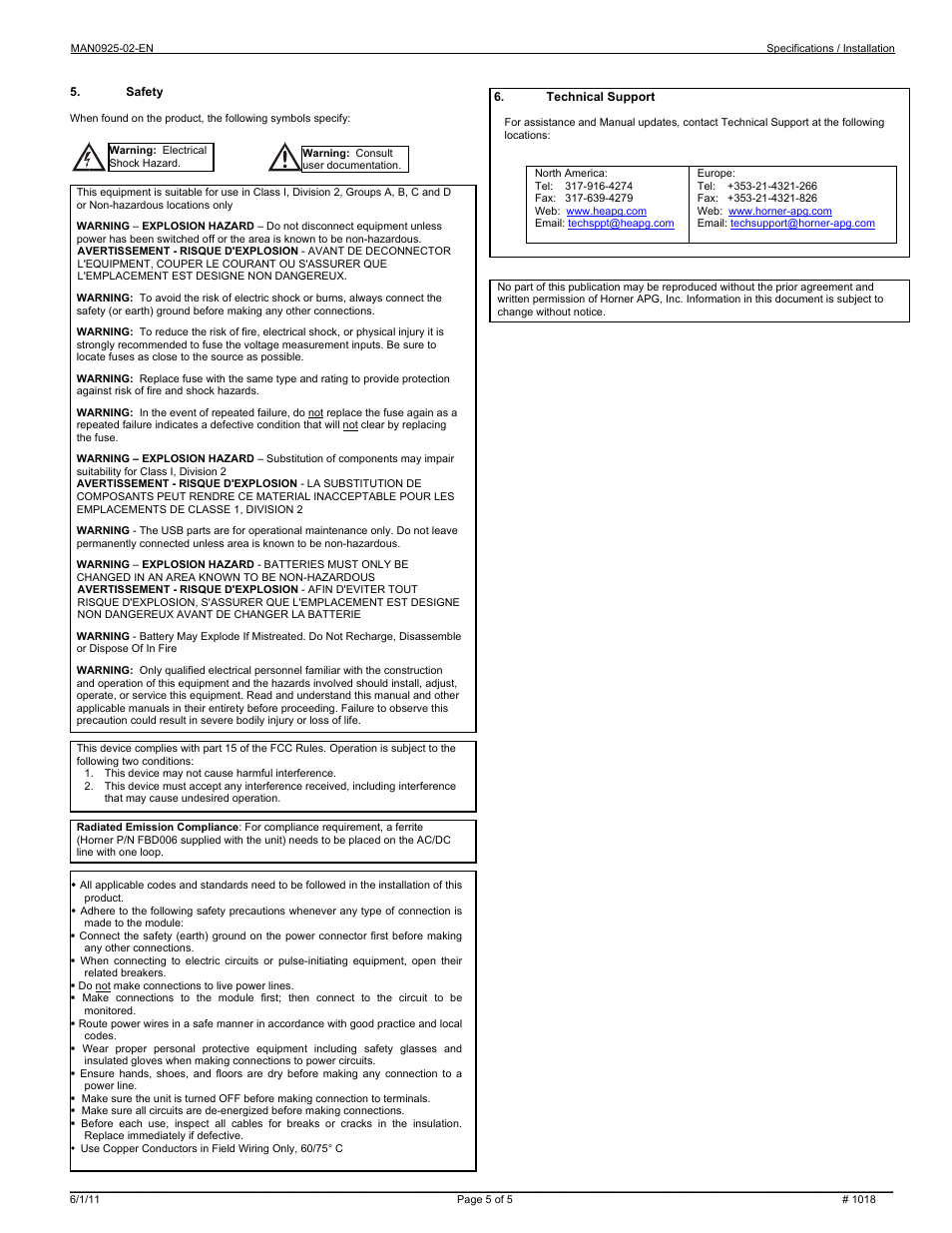 Horner APG RX371 OCS HERX371C101 User Manual | Page 5 / 5