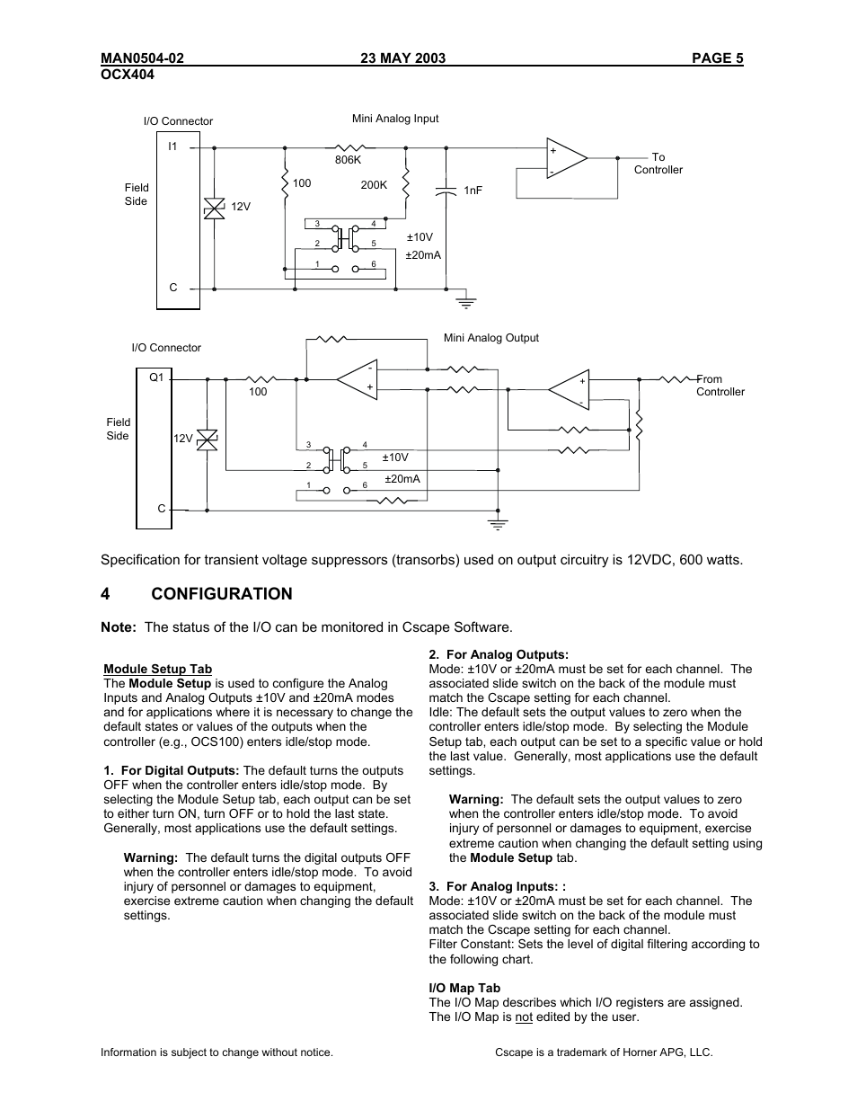 4configuration, 4 configuration | Horner APG RCX HE500RCX404 User Manual | Page 5 / 8
