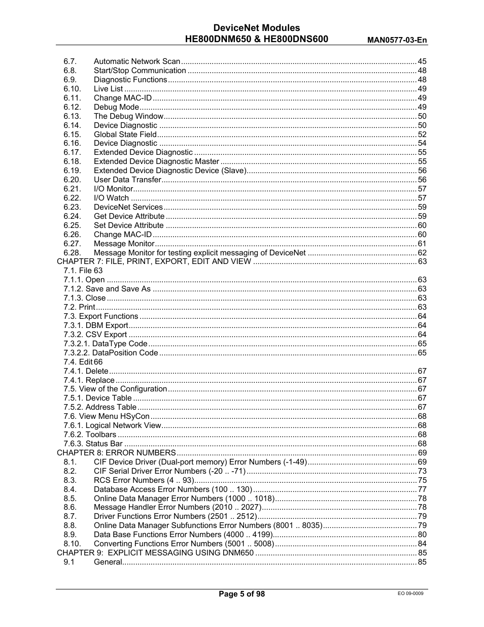 Horner APG SmartStack I/O HE800DNS600/HEDNS600 User Manual | Page 5 / 98