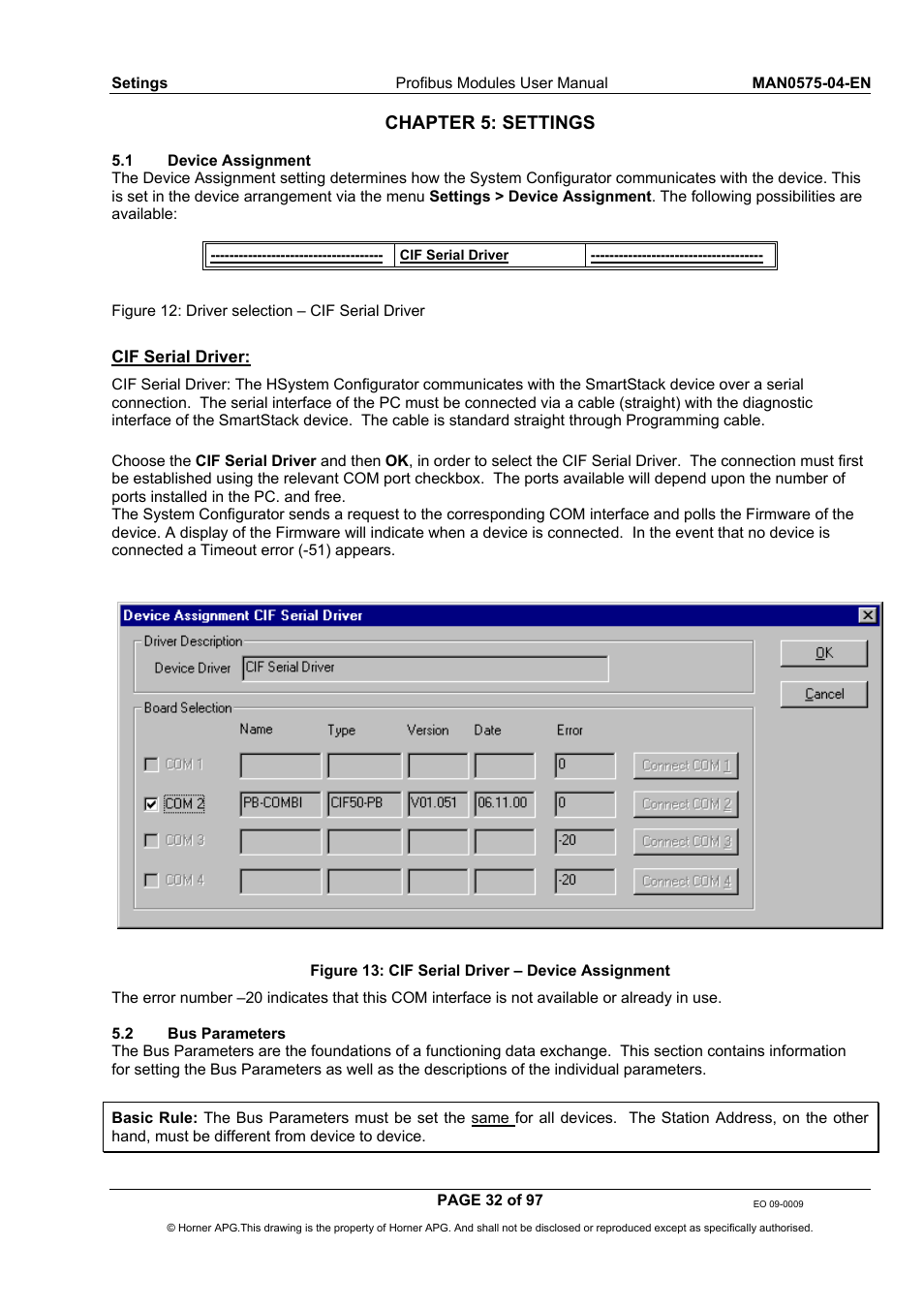 Chapter 5: settings | Horner APG SmartStack I/O HE800PBS600/HEPBS600 User Manual | Page 32 / 97