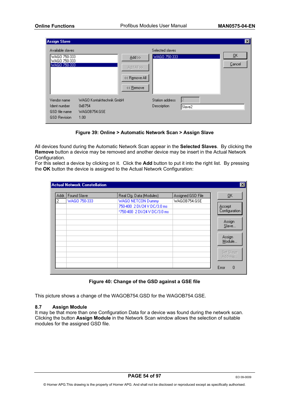Horner APG SmartStack I/O HE800PBS600/HEPBS600 User Manual | Page 54 / 97