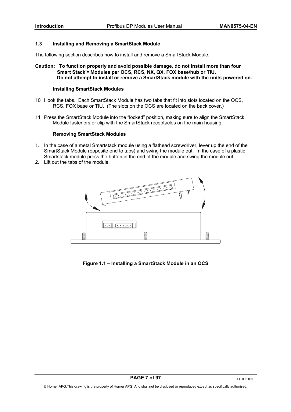 Horner APG SmartStack I/O HE800PBS600/HEPBS600 User Manual | Page 7 / 97