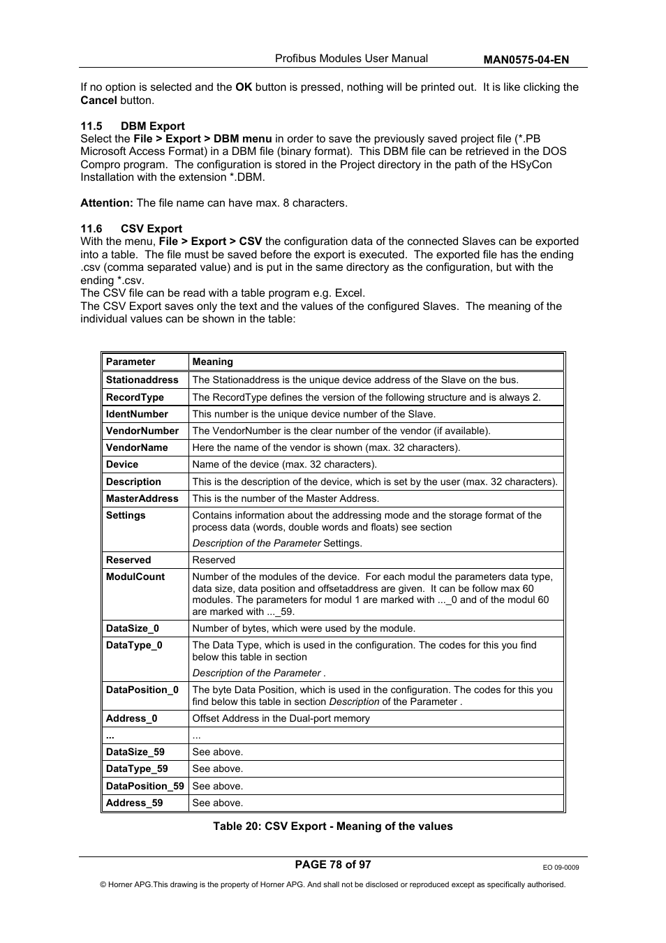 Horner APG SmartStack I/O HE800PBS600/HEPBS600 User Manual | Page 78 / 97