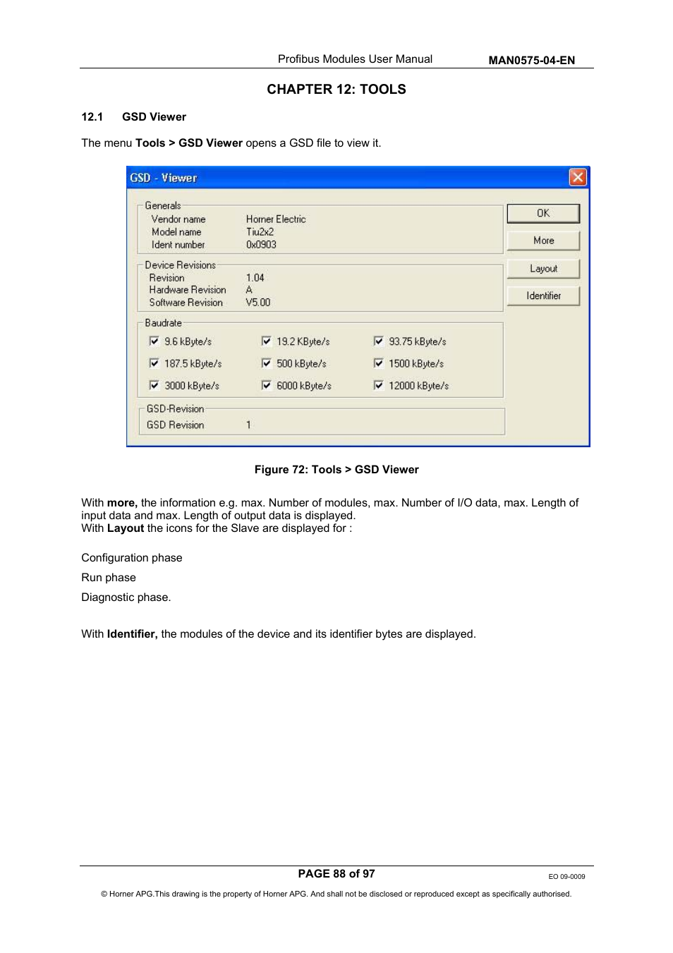 Chapter 12: tools | Horner APG SmartStack I/O HE800PBS600/HEPBS600 User Manual | Page 88 / 97