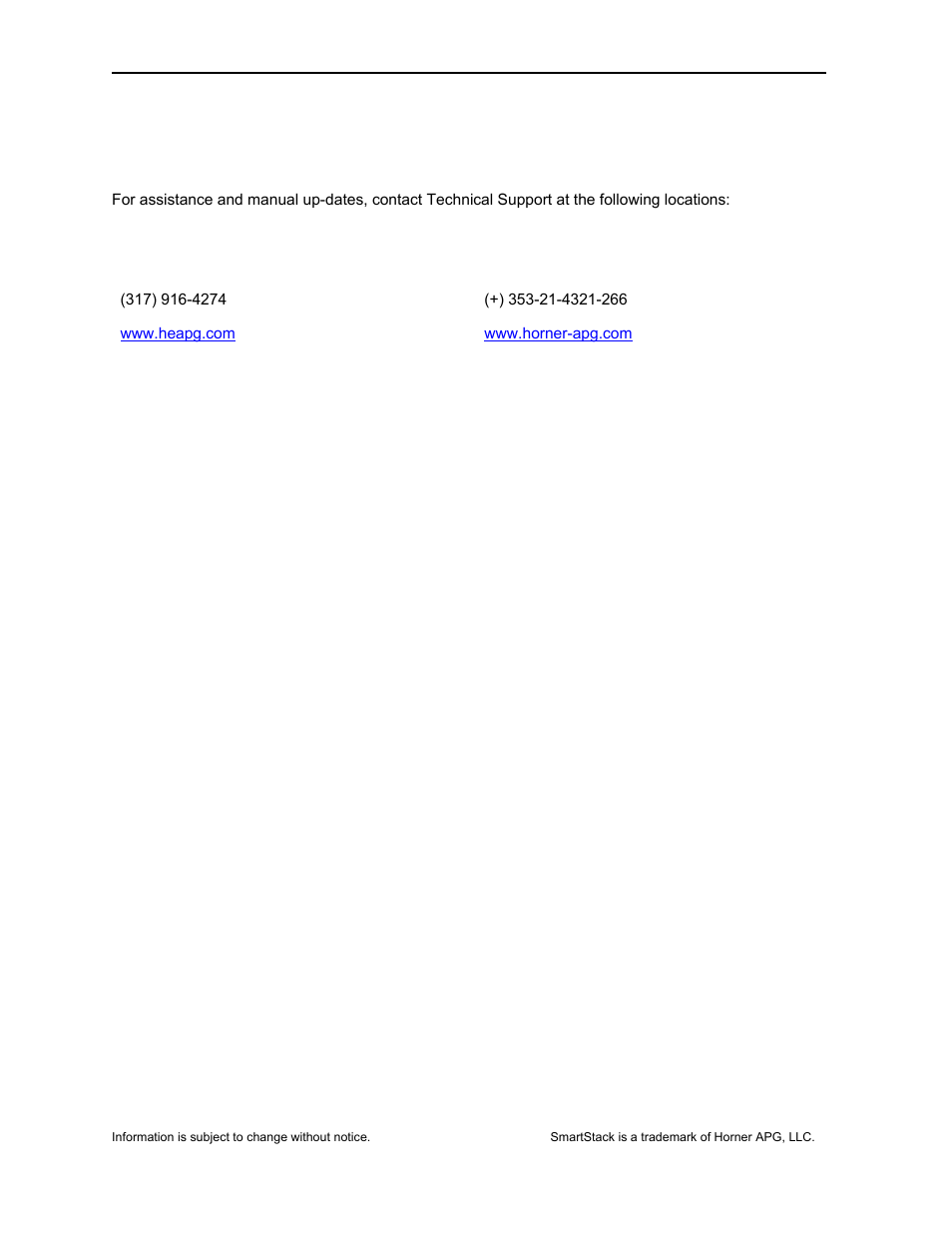 Horner APG SmartStack I/O HE-HSC600 User Manual | Page 8 / 8