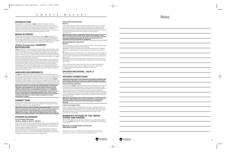 Athena Technologies AS-B2.2 User Manual | Page 2 / 8