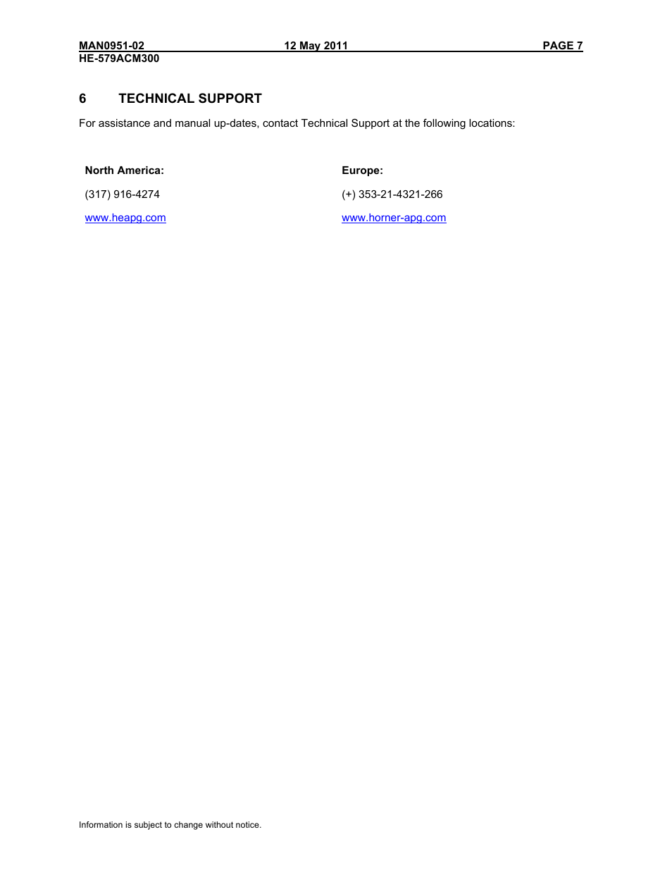 Horner APG SmartBlock HE-579ACM300 User Manual | Page 7 / 7