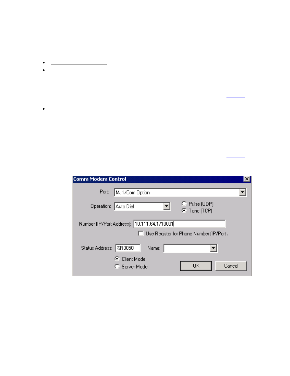 2 modem control block, Modem control block, See section 4.2 for details | Horner APG XLt OCS HE-GSM04 User Manual | Page 21 / 62