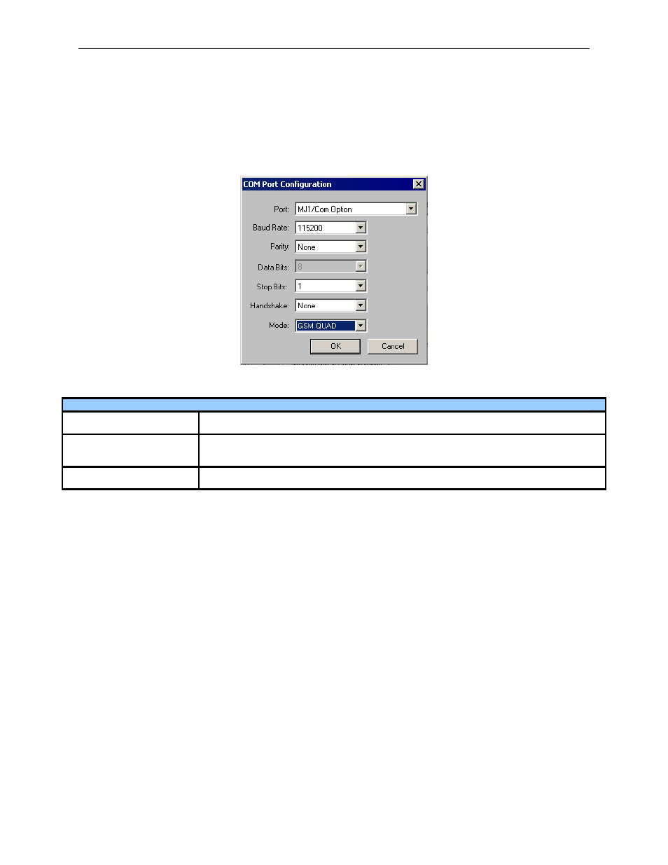2 com port settings, Com port settings | Horner APG XLt OCS HE-GSM04 User Manual | Page 31 / 62