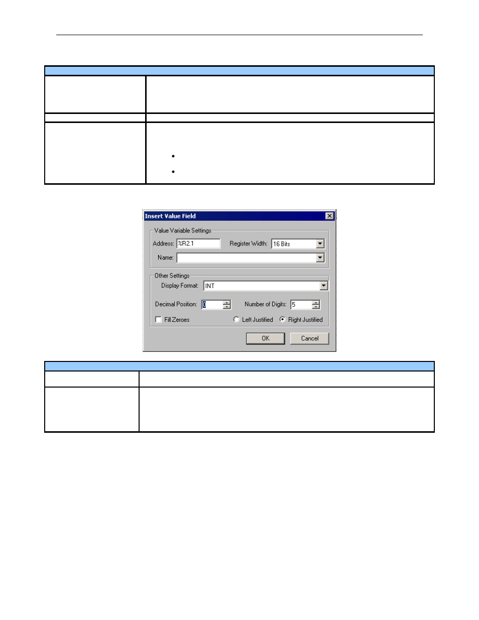 8 insert value field, Insert value field | Horner APG XLt OCS HE-GSM04 User Manual | Page 38 / 62