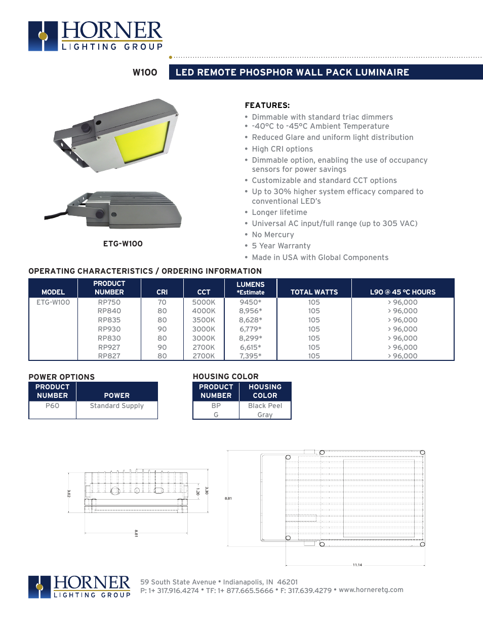 Horner APG W-100 User Manual | 2 pages