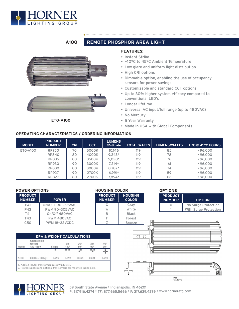 Horner APG A-100 User Manual | 2 pages