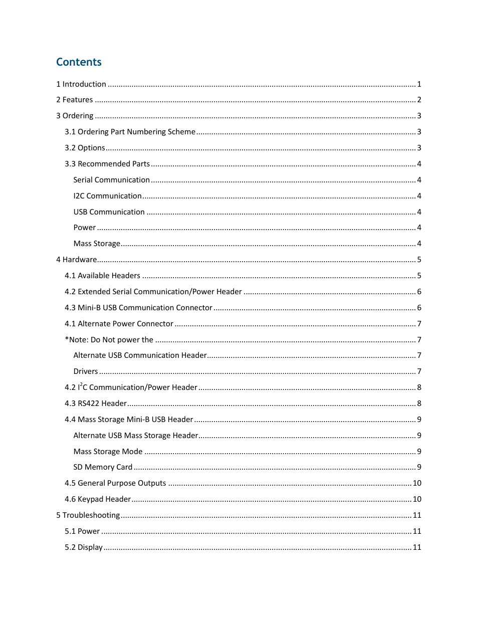 Matrix Orbital GTT35 User Manual | Page 3 / 19