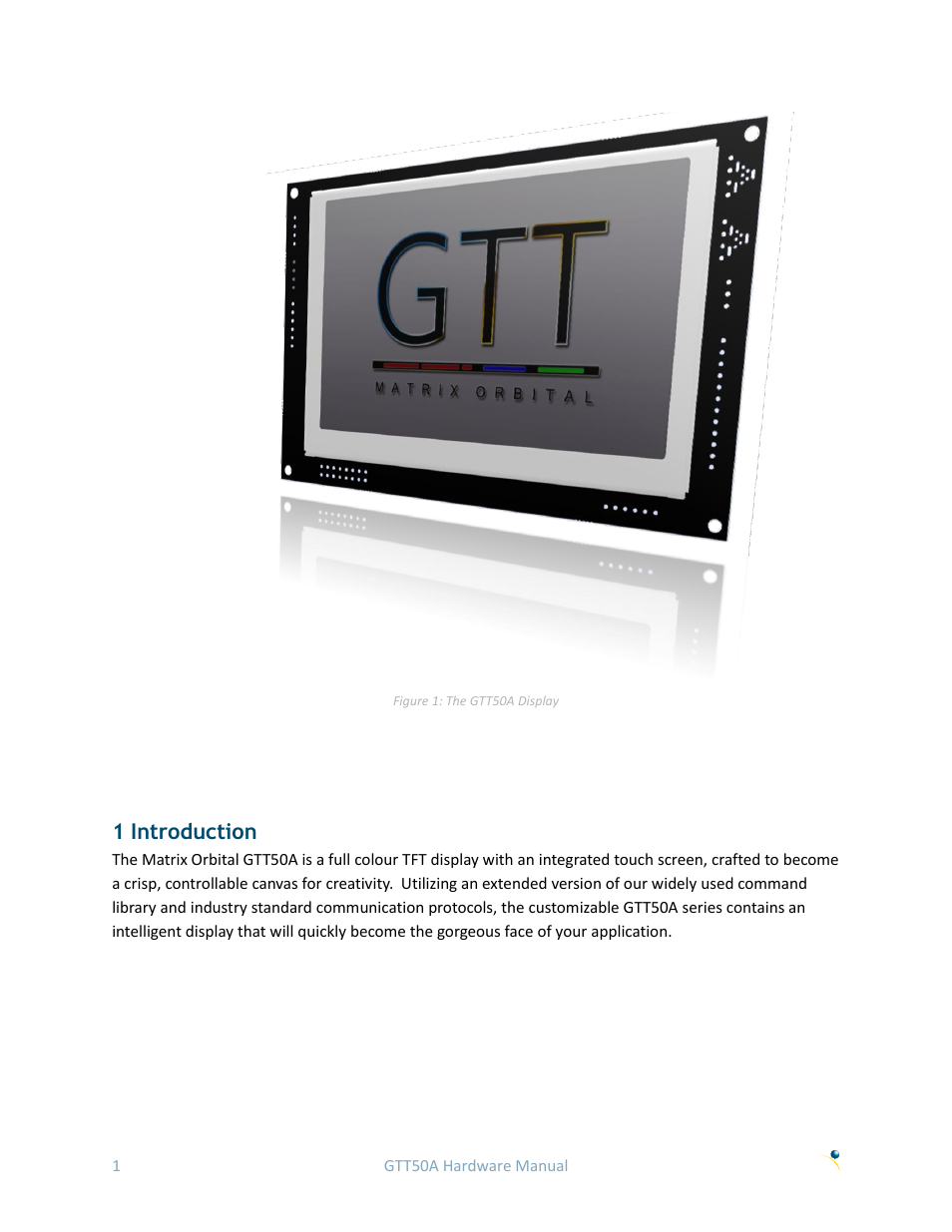 1 introduction | Matrix Orbital GTT50A User Manual | Page 5 / 19