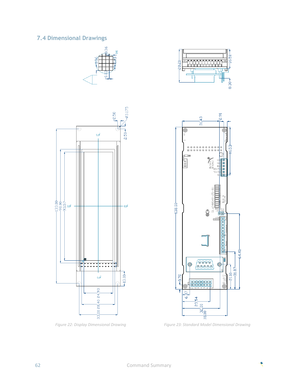 4 dimensional drawings | Matrix Orbital GLK24064R-25-1U User Manual | Page 67 / 72