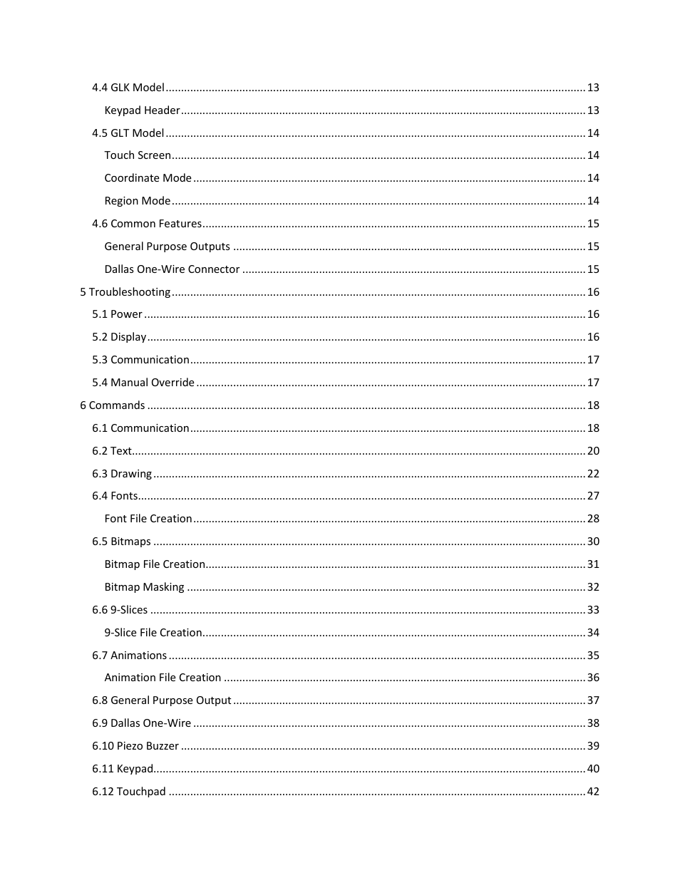 Matrix Orbital GLK24064-25 User Manual | Page 4 / 71