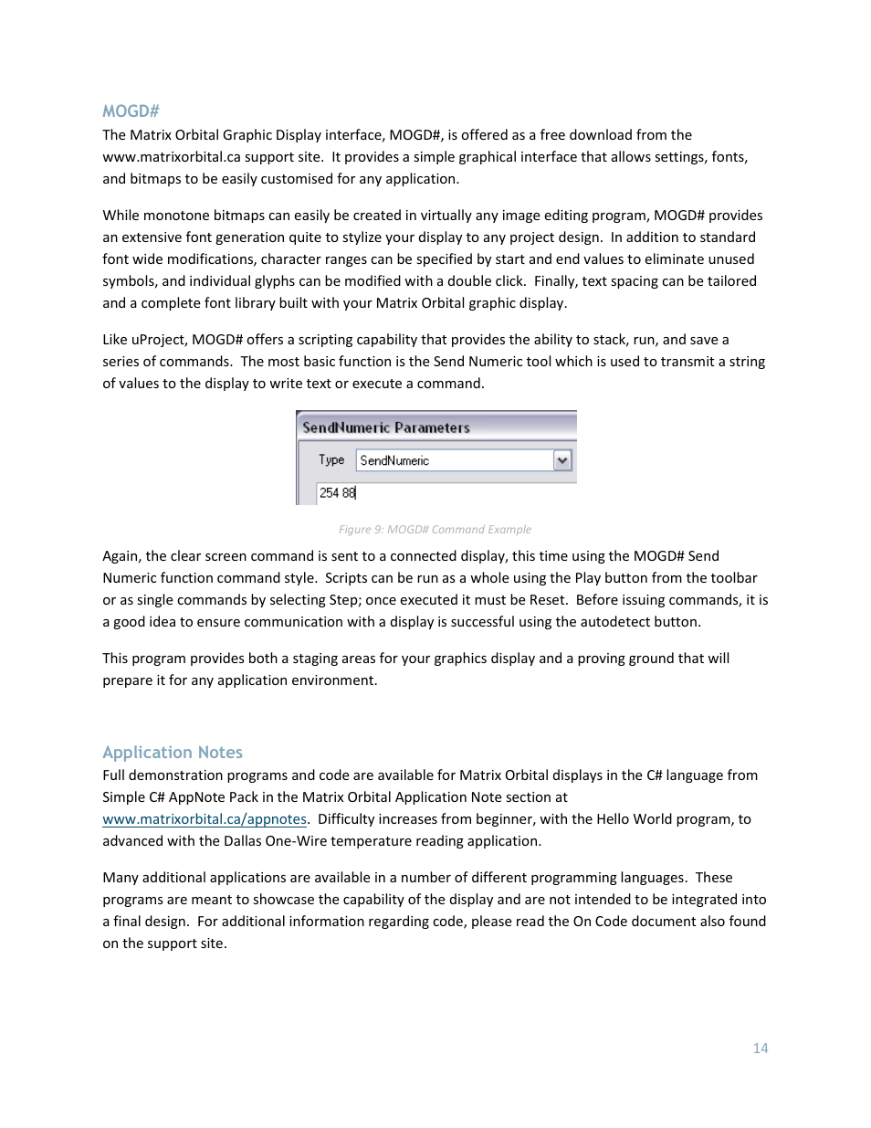 Mogd, Application notes | Matrix Orbital GLK24064-25 Legacy User Manual | Page 14 / 56