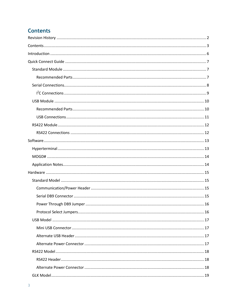 Matrix Orbital GLK24064-25 Legacy User Manual | Page 3 / 56