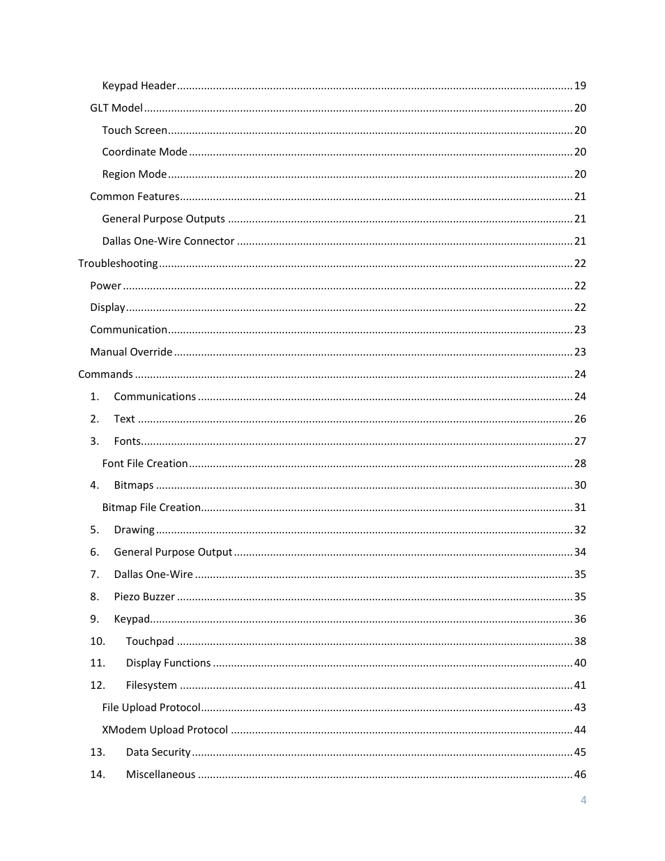 Matrix Orbital GLK24064-25 Legacy User Manual | Page 4 / 56