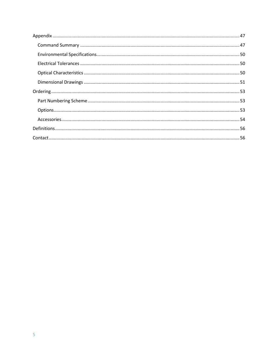 Matrix Orbital GLK24064-25 Legacy User Manual | Page 5 / 56