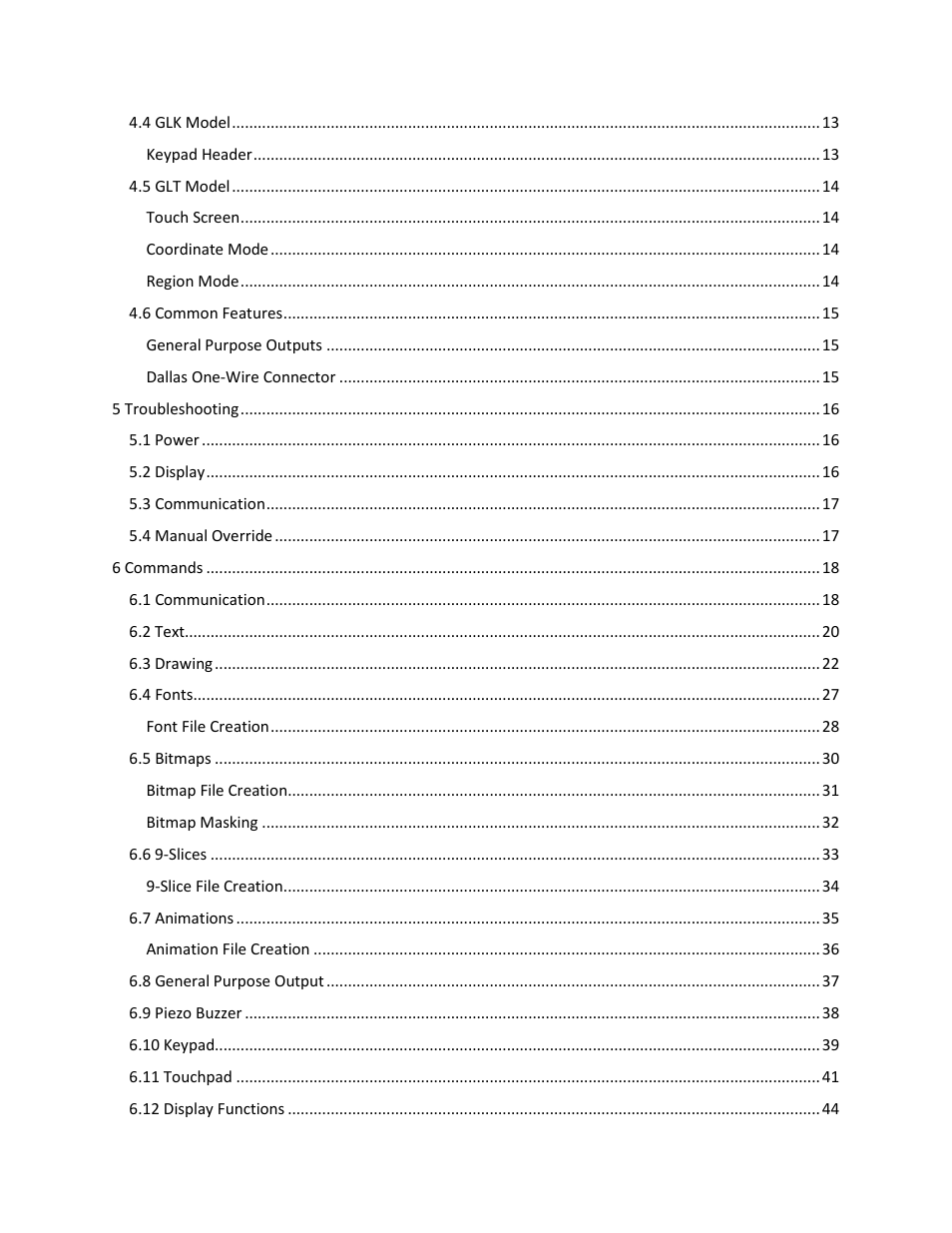 Matrix Orbital GLK240128-25 User Manual | Page 4 / 70
